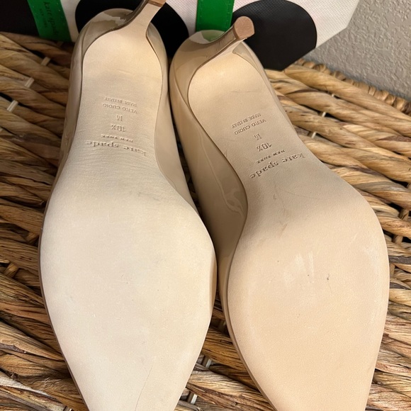 KATE SPADE ♠️ Vivian Nude Patent Leather Heels Size 10.5 - Picture 8 of 9